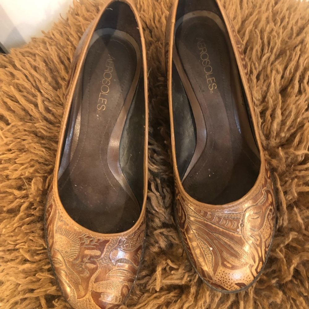 Brown Leather aerosol heels